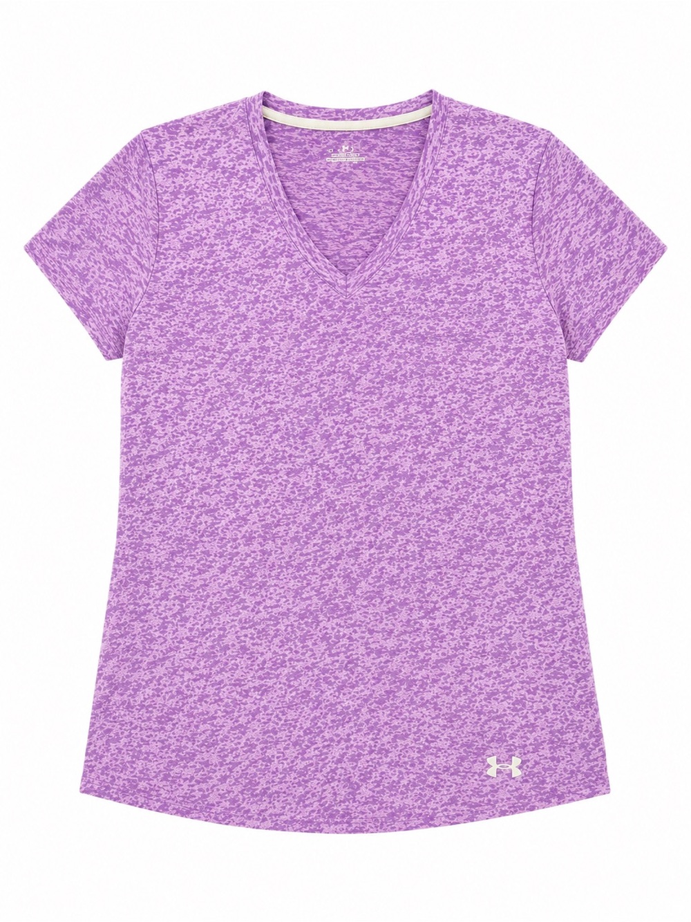 Under Armour Purple Heather V-Neck Tee XL Athletic Activewear Y2K